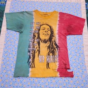🦁🏝 Vtg 90s 🇯🇲 Bob Marley 🎸 Shirt Large ✨️ Rare 🌞 Rasta 🔥 Zion Rootswear